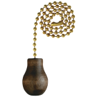 Westinghouse 12 In. Polished Brass Pull Chain with Walnut Knob Ornament Image 1