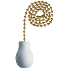 Westinghouse 12 In. Polished Brass Pull Chain with White Wood Knob Ornament Image 1