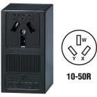 Leviton 50A Surface Mount Black 10-50R Non-Grounding Range Power Outlet Image 1