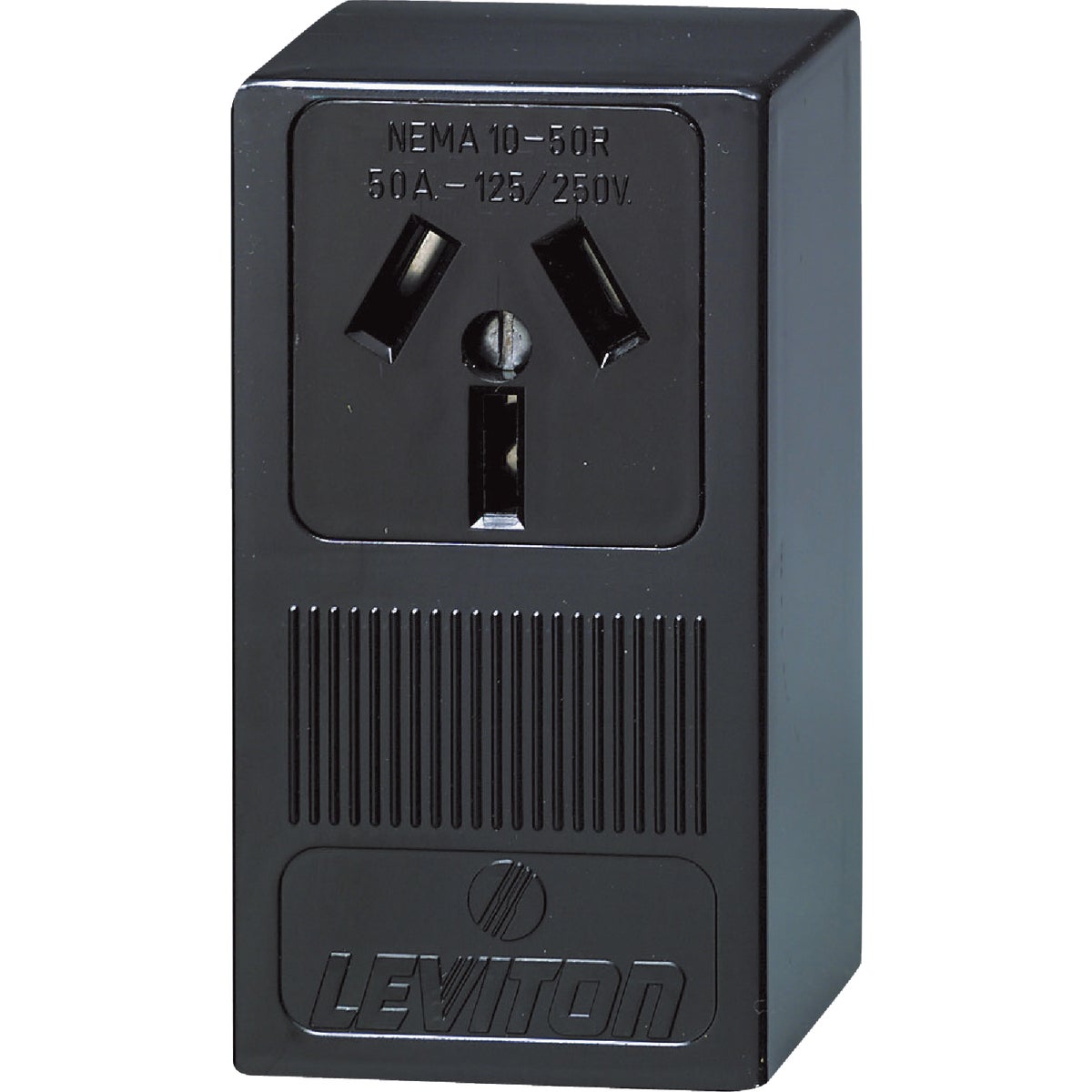 Leviton 50A Surface Mount Black 10-50R Non-Grounding Range Power Outlet Image 4