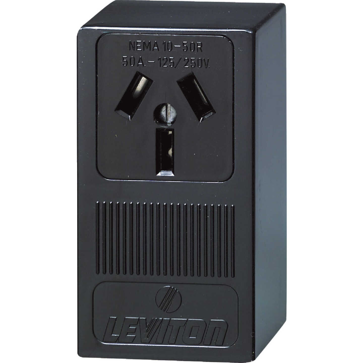 Leviton 50A Surface Mount Black 10-50R Non-Grounding Range Power Outlet Image 4