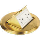 Southwire Brass 5.6 In. x 5.9 In. Floor Box Outlet Kit Image 1