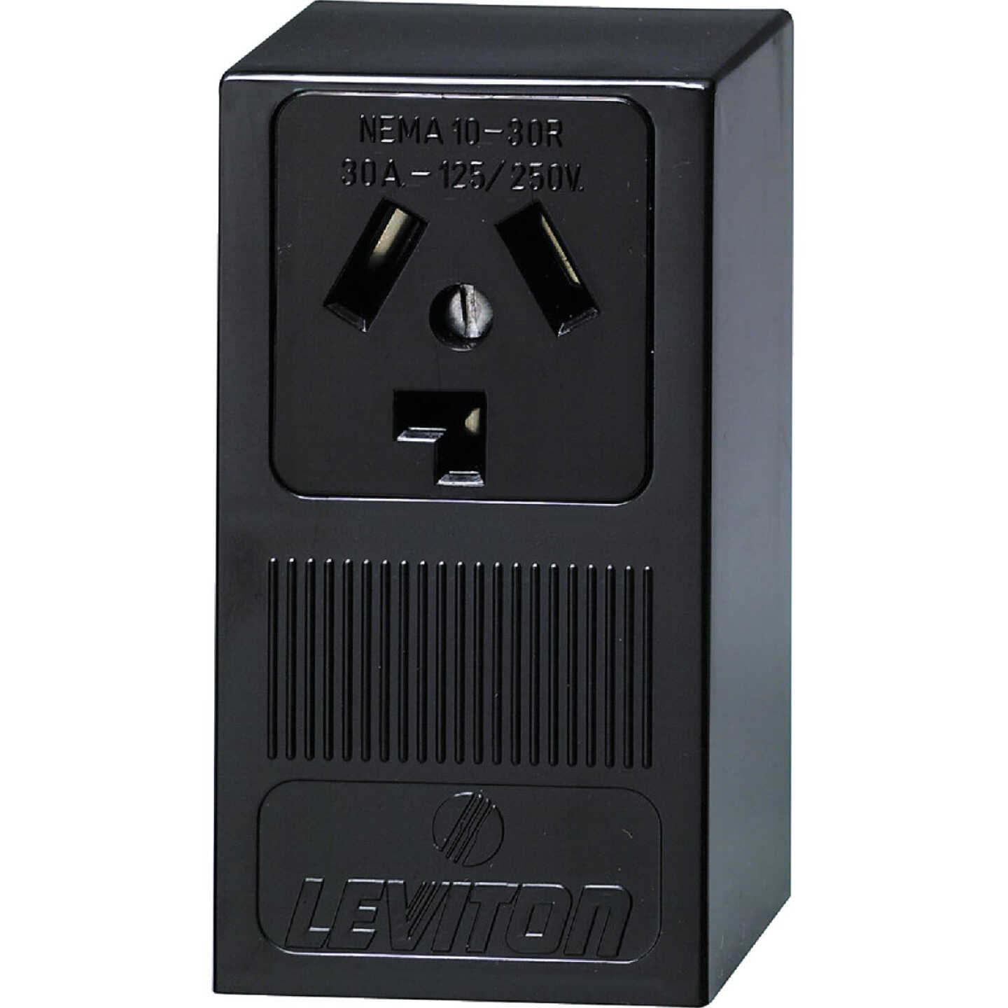 Leviton 30A Surface Mount Black 10-30R 3-Wire Dryer Power Outlet Image 2
