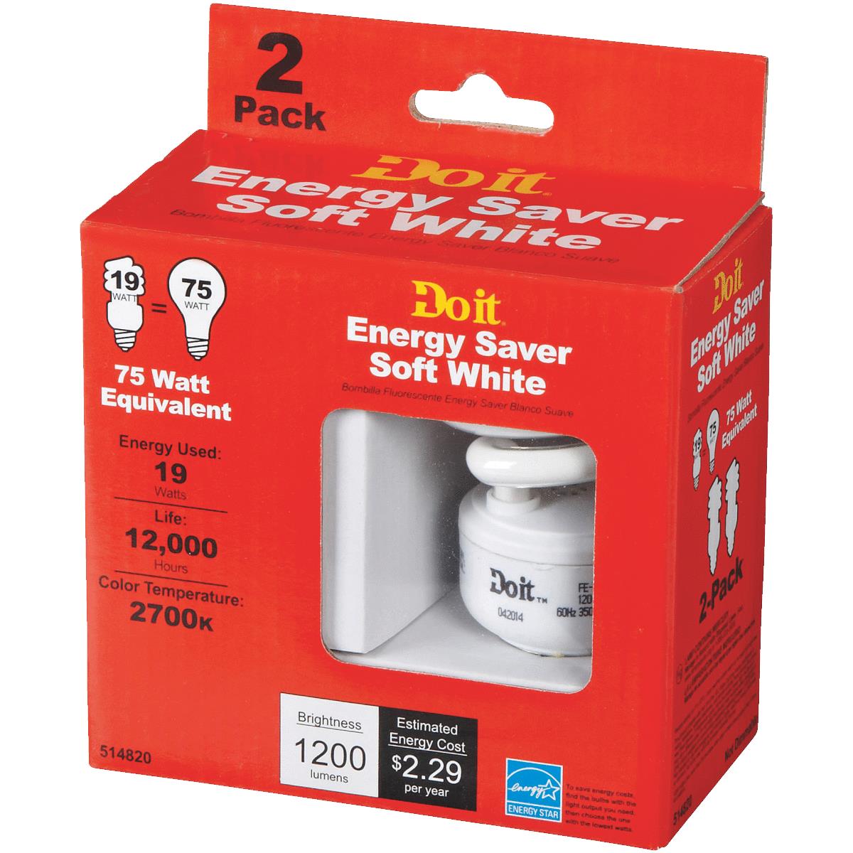 2PK 19W MINI TWIST BULB Image 1