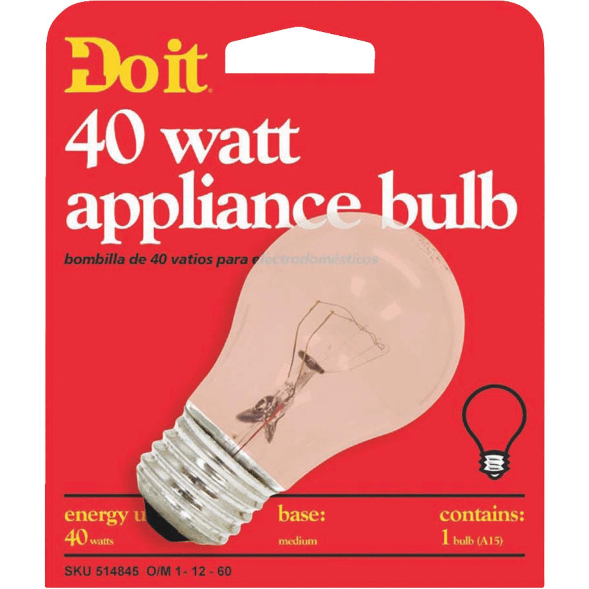 40W CLR APPLIANCE BULB