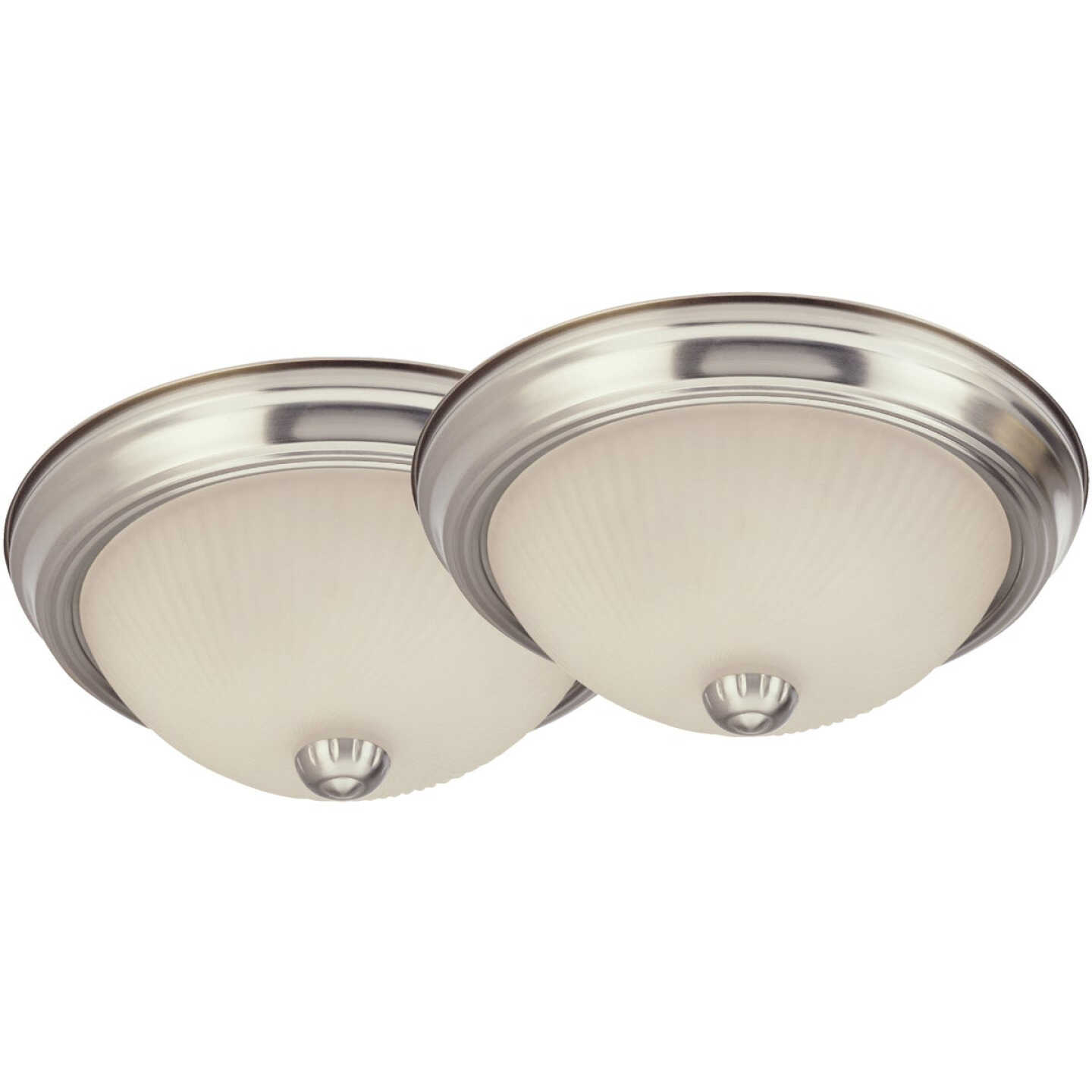 Canarm 11 In. Brushed Nickel Incandescent Flush Mount Ceiling Light Fixture (2-Pack) Image 1