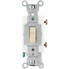 Leviton Commercial Grade 20 Amp Toggle Single Pole Switch, Ivory Image 1