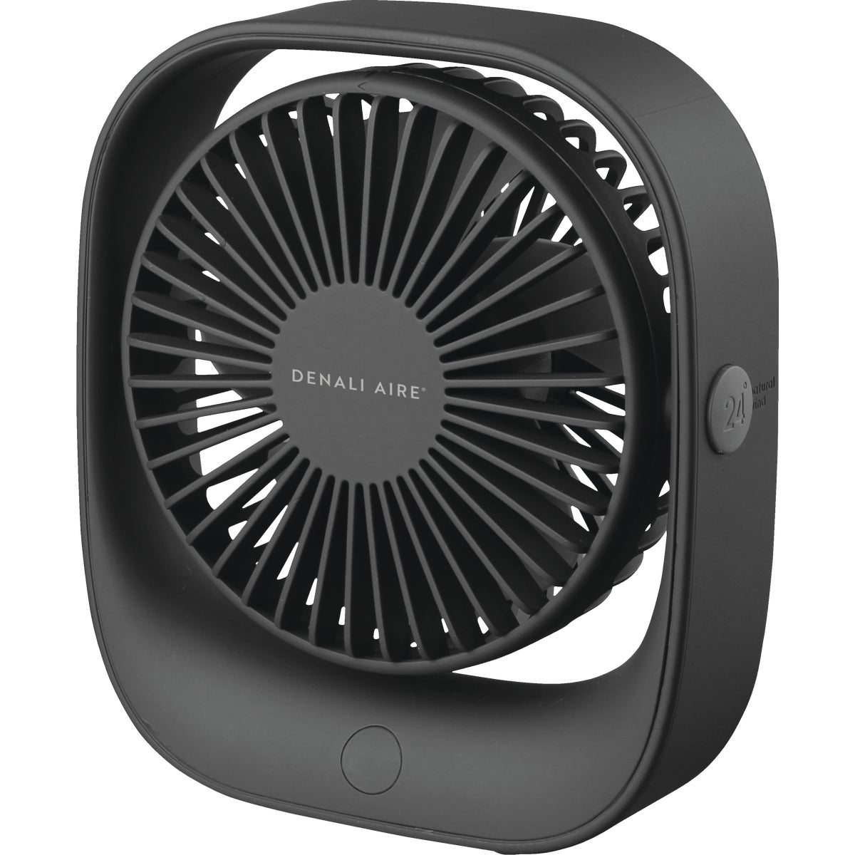 Denali Aire 5 In. 3-Speed Black Rechargeable USB Table Fan Image 4