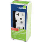 Leviton 20A White Shallow Commercial Grade 5-20R Duplex Outlet Image 3
