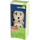Leviton 20A Ivory Shallow Commercial Grade 5-20R Duplex Outlet Image 3