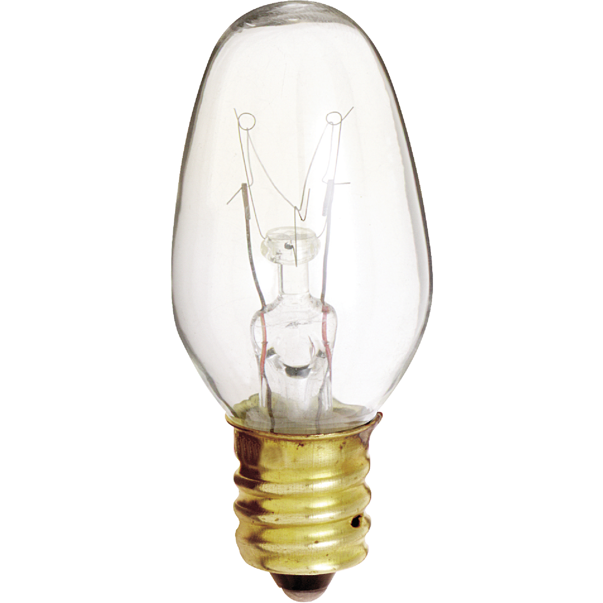 Satco 4W Clear Candelabra Base C7 Incandescent Night Light Bulb (2-Pack) Image 1