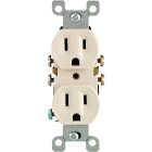 Leviton 15A Light Almond Shallow Grounded 5-15R Duplex Outlet Image 2