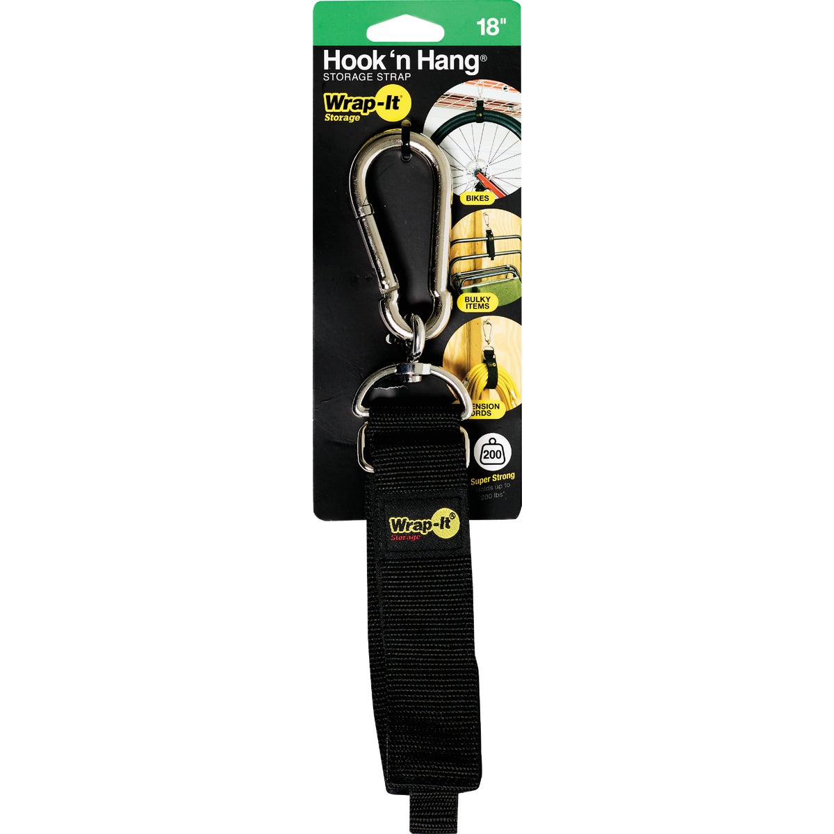 Wrap-It Storage Hook 'n Hang 18 In. x 1.5 In. Hanging Cinch Strap with Carabiner Image 7