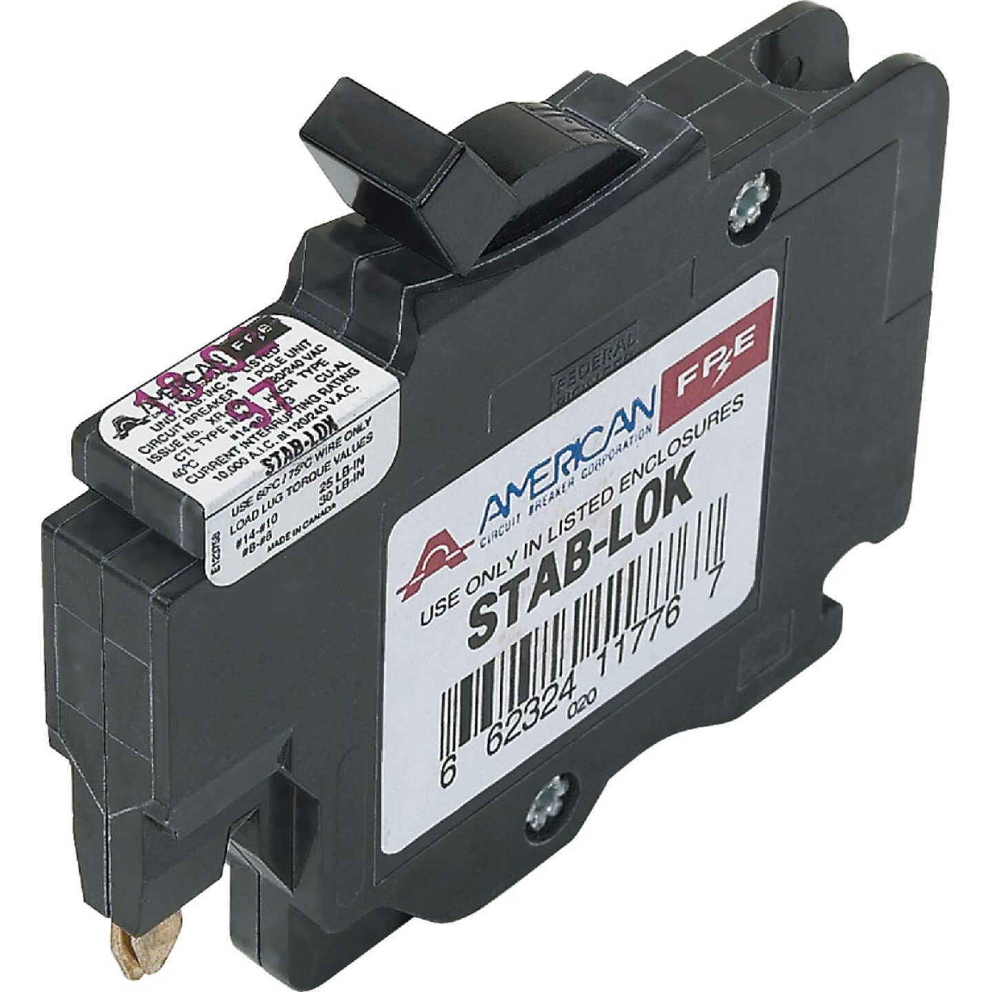 Connecticut Electric 15A Single-Pole Standard Trip Packaged Replacement Circuit Breaker For Federal Pacific Image 1