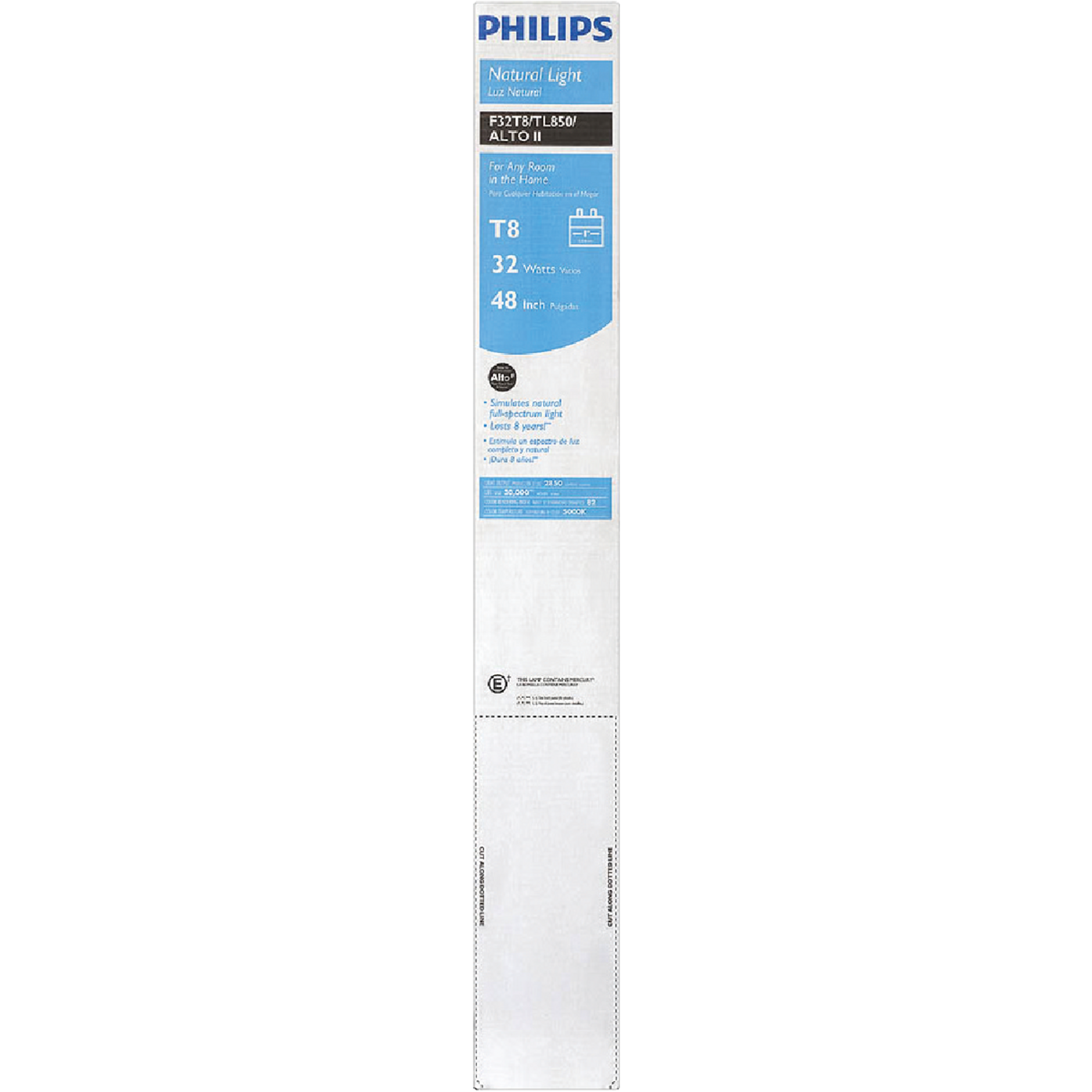 Philips ALTO 32W 48 In. Daylight T8 Medium Bi-Pin Fluorescent Tube Light Bulb (2-Pack) Image 2