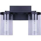 Canarm Britton 2-Light Black Vanity Bath Light Fixture, Clear Glass Image 6