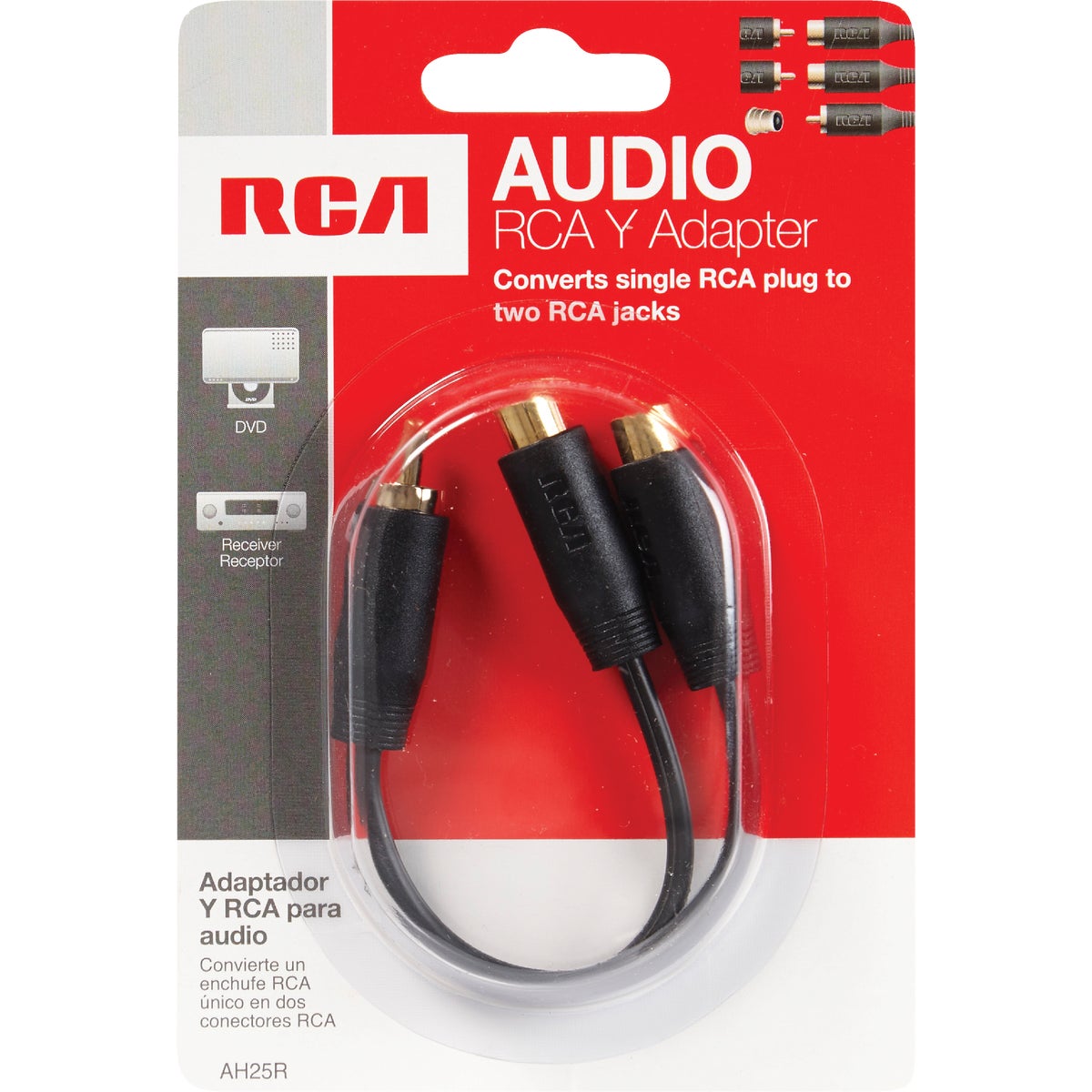 RCA 3 In. Single Male to Double Female Y-Adapter Image 2