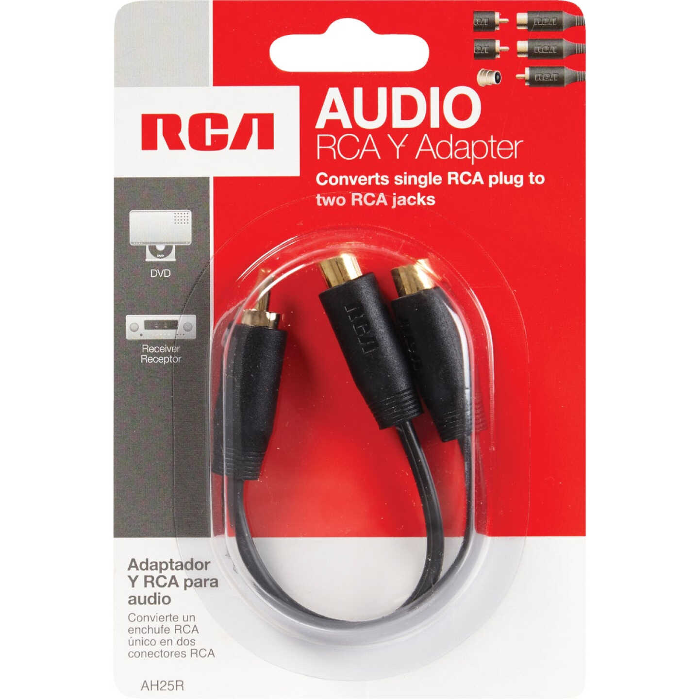 RCA 3 In. Single Male to Double Female Y-Adapter Image 2