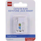 RCA Keystone CAT6/5E RJ45 White Modular Jack Image 1