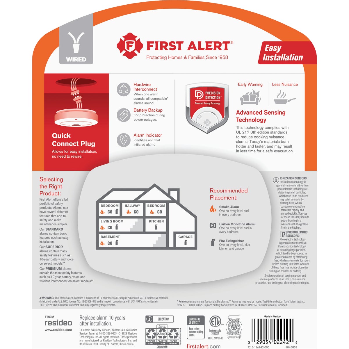 First Alert SMI100-AC Interconnect Hardwire Smoke Alarm with Battery Backup Image 2