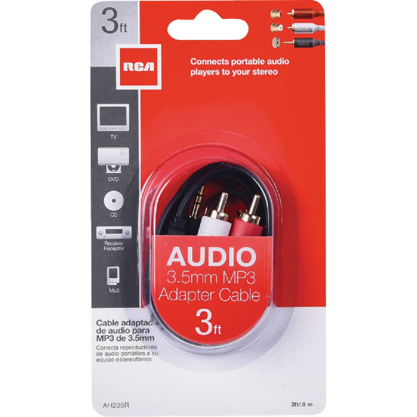 RCA 3 Ft. Single 3.5 mm Male RCA Y-Adapter Image 1