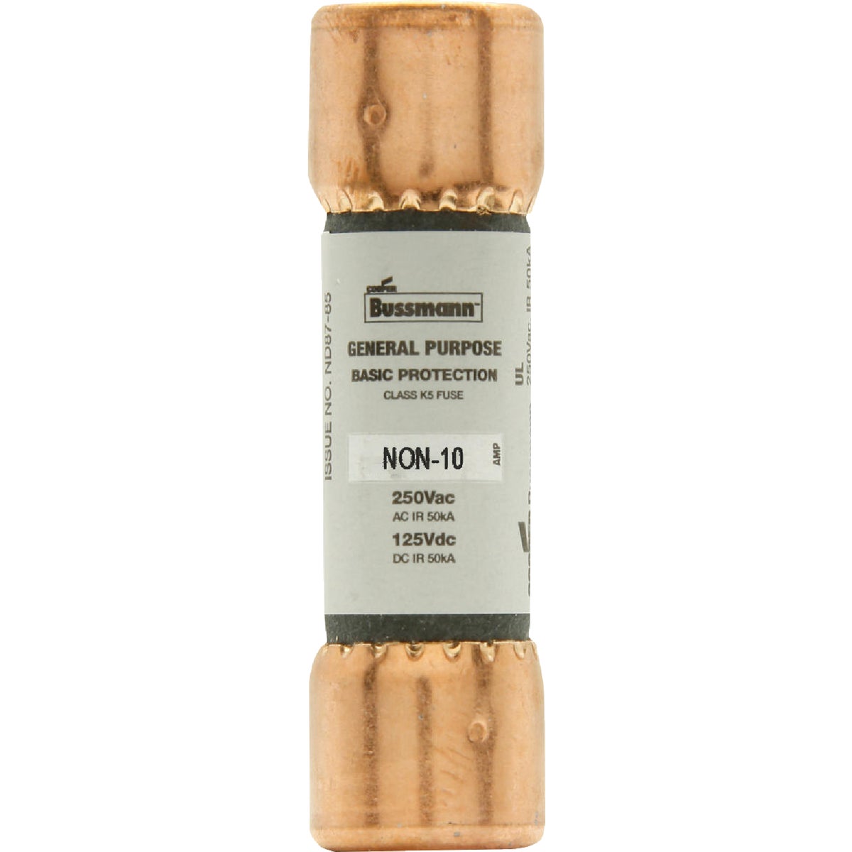 Bussmann 10A NON Cartridge General Purpose Cartridge Fuse Image 1