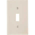 Leviton 1-Gang Plastic Toggle Switch Wall Plate, Light Almond Image 1