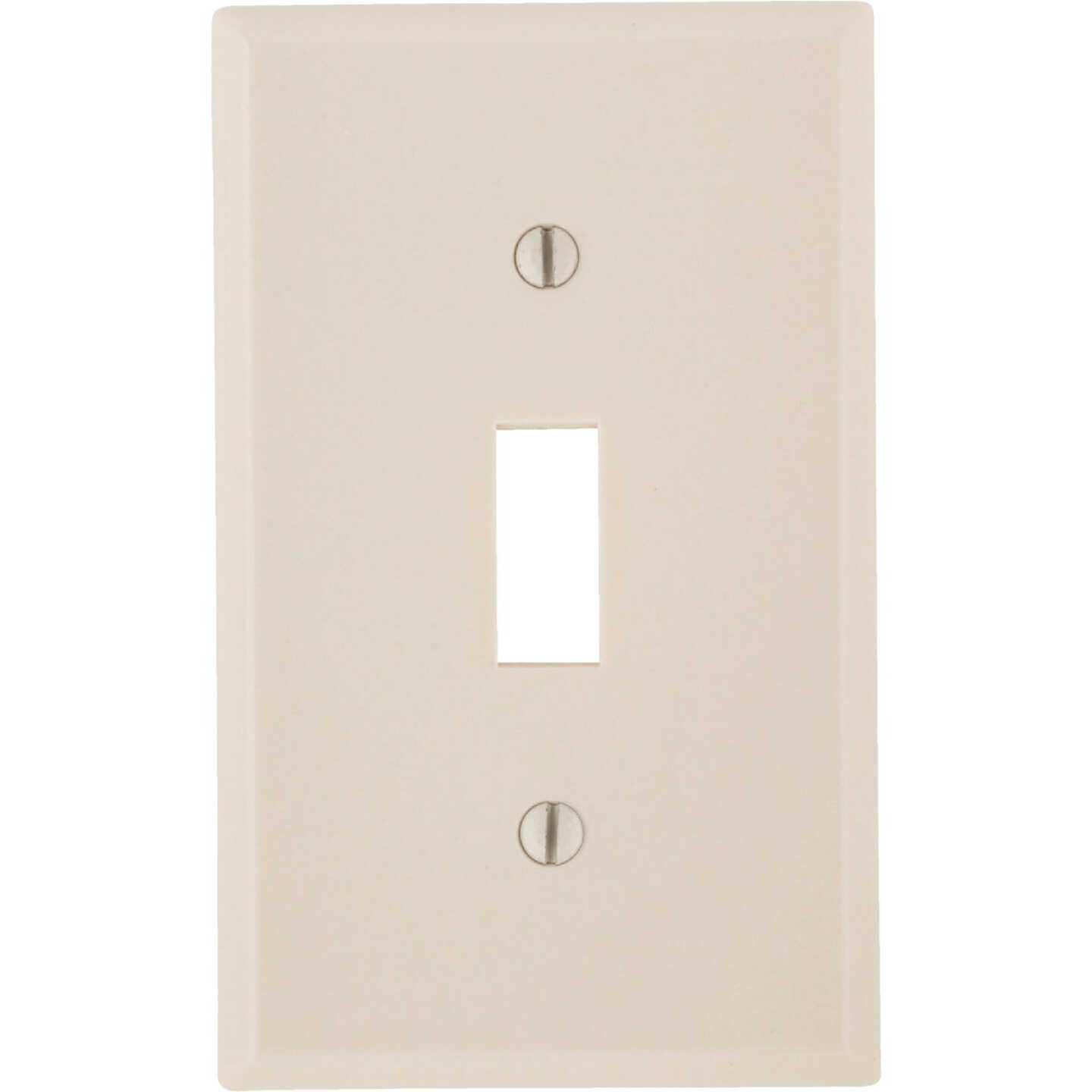 Leviton 1-Gang Plastic Toggle Switch Wall Plate, Light Almond Image 1