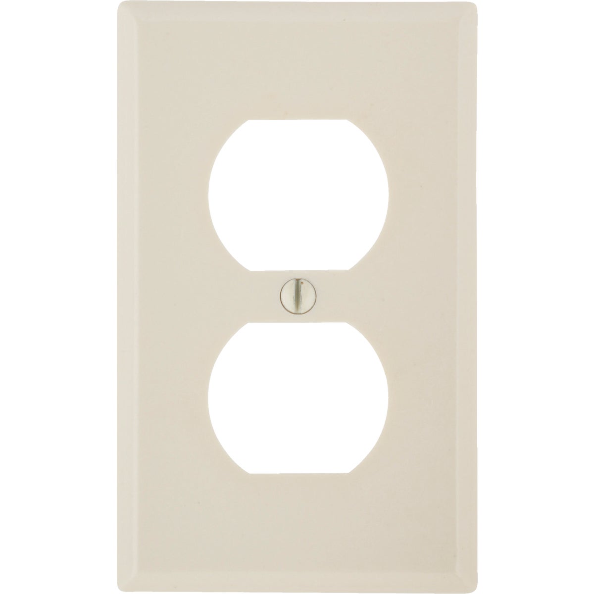 Leviton 1-Gang Smooth Plastic Outlet Wall Plate, Light Almond Image 1