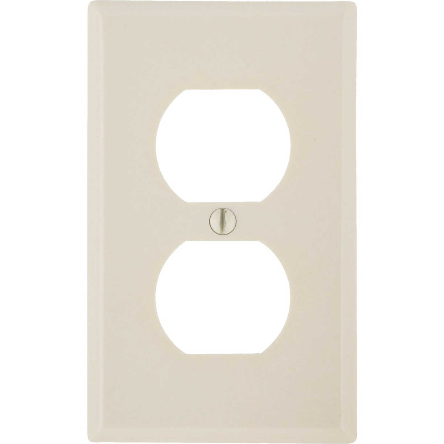 Leviton 1-Gang Smooth Plastic Outlet Wall Plate, Light Almond Image 1