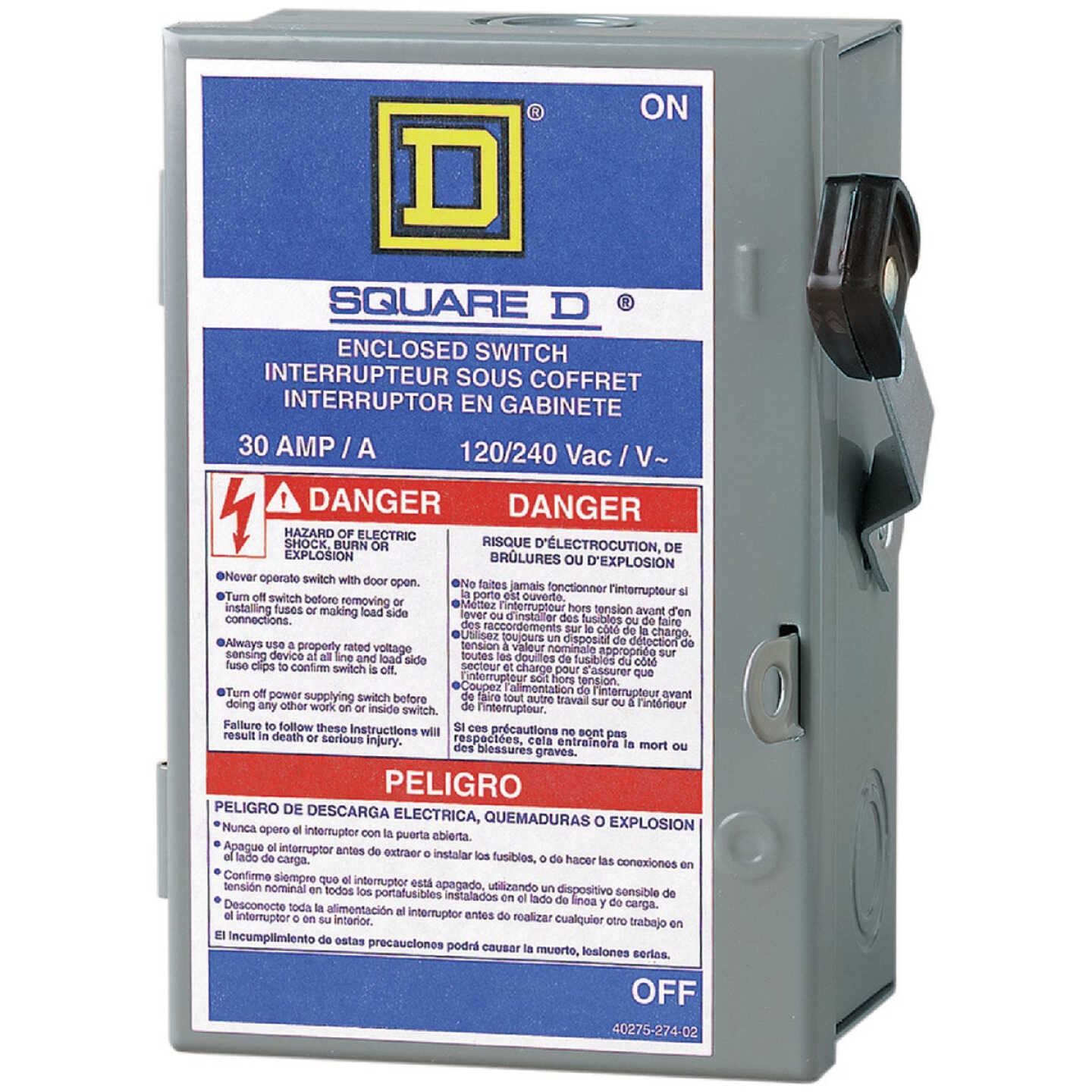 Square D 30A L Series Light-Duty Cartridge Fuse Enclosed Safety Switch With Neutral Image 1
