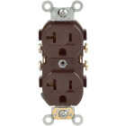 Leviton 20A Brown Heavy-Duty 5-20R Duplex Outlet Image 2