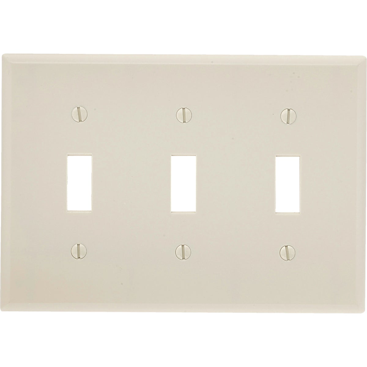 Leviton 3-Gang Plastic Toggle Switch Wall Plate, Light Almond Image 1