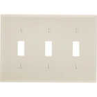 Leviton 3-Gang Plastic Toggle Switch Wall Plate, Light Almond Image 1
