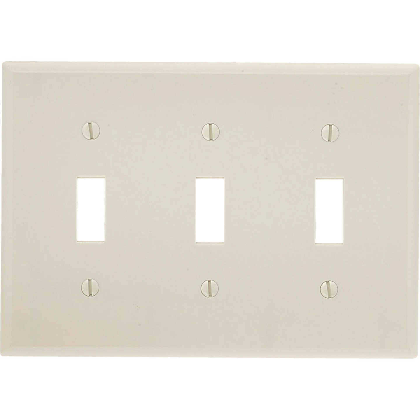 Leviton 3-Gang Plastic Toggle Switch Wall Plate, Light Almond Image 1