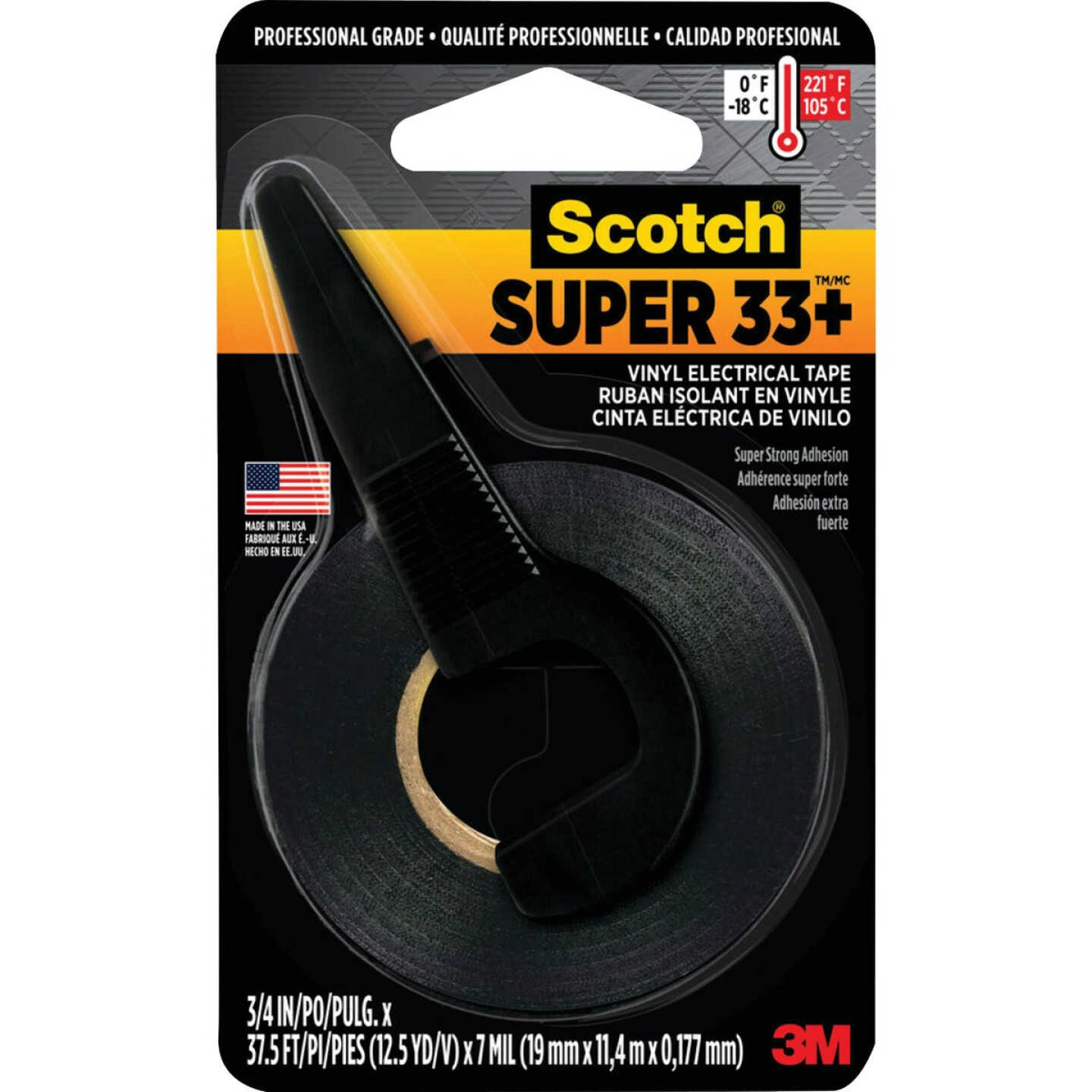 Scotch Super 33+ 3/4 In. x 12.5 Yd. Vinyl Electrical Tape with Dispenser Image 1