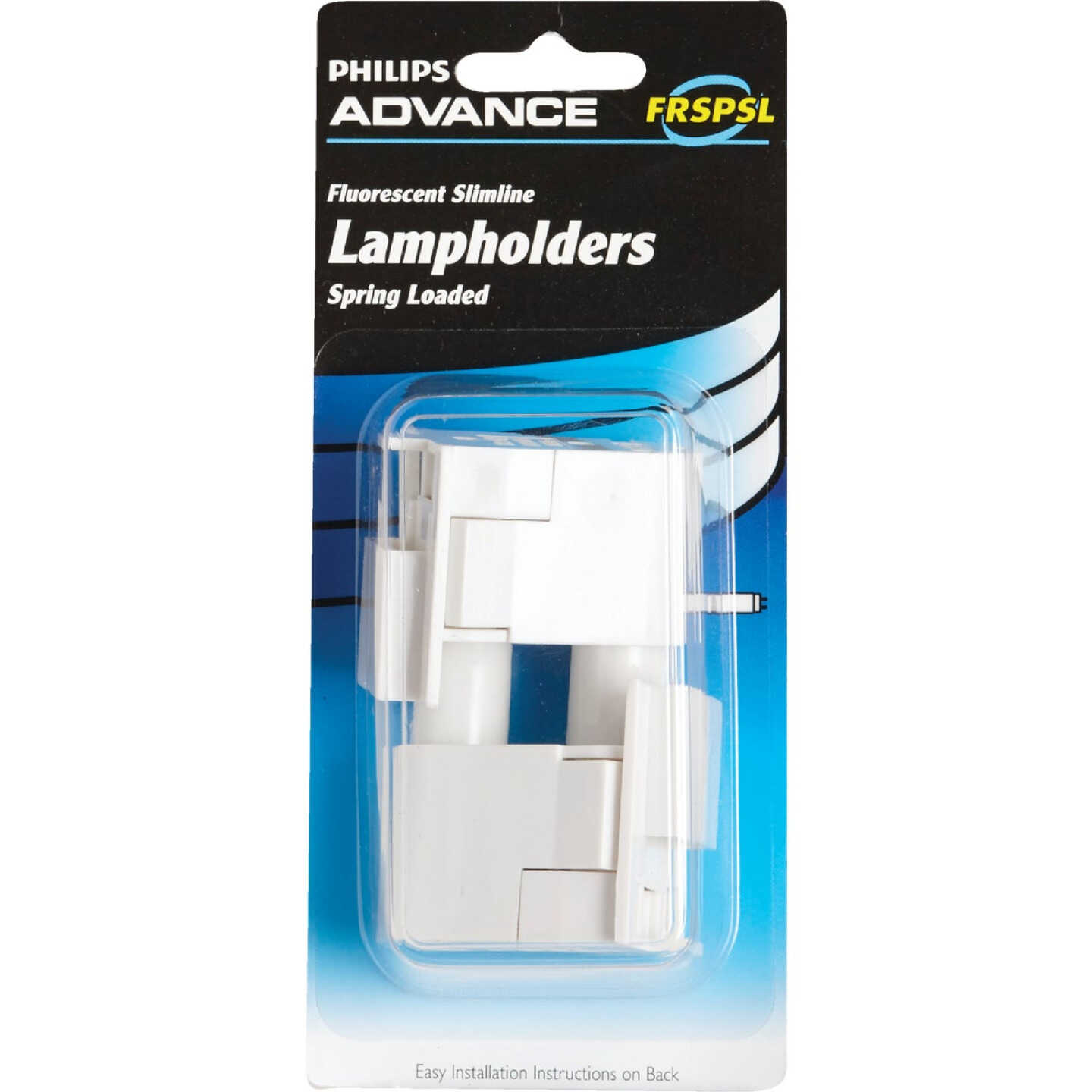 Philips Spring Loaded Slim-Line Tombstone Single Pin T8/T12 Fluorescent Lampholder (2-Pack) Image 1