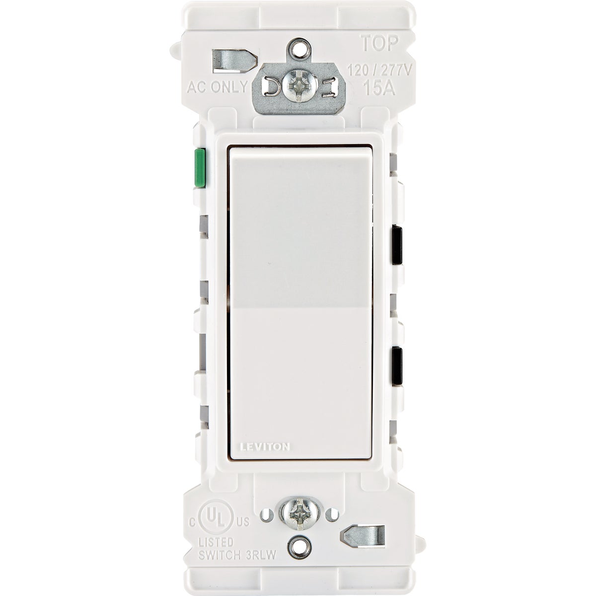 Leviton Decora Edge Residential Grade 15A Rocker Single Pole Switch, White