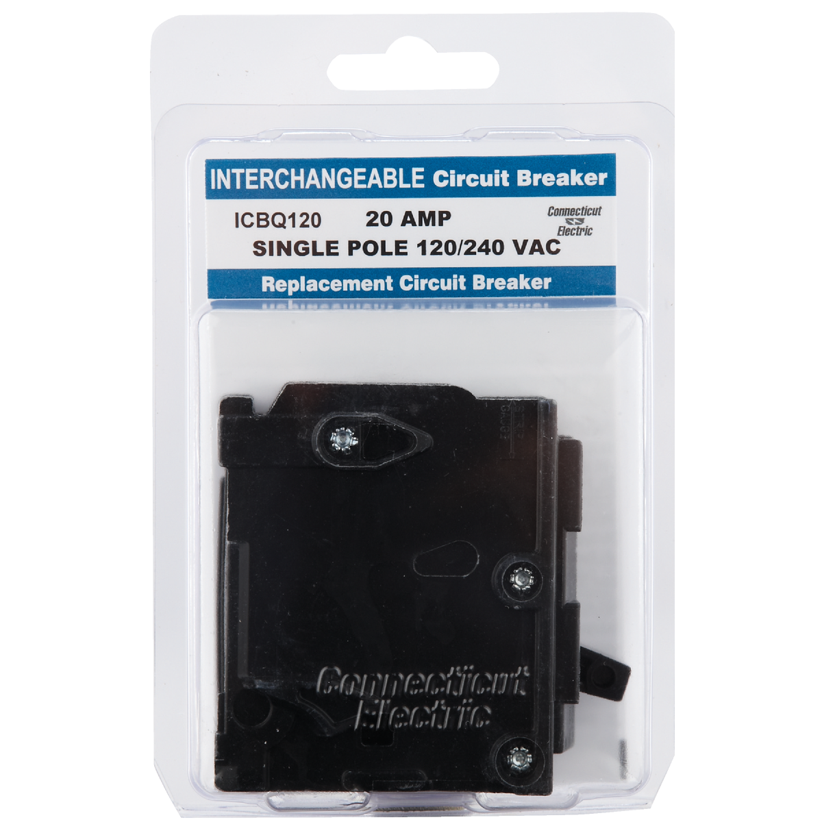 Connecticut Electric 20A Single-Pole Standard Trip Interchangeable Packaged Circuit Breaker Image 2