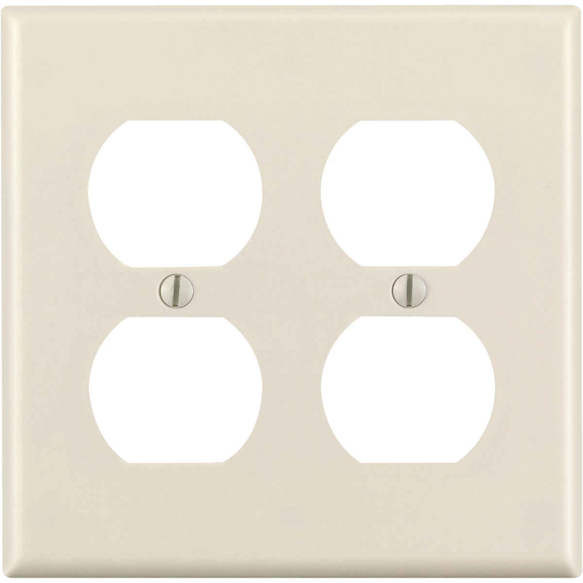 Leviton 2-Gang Smooth Plastic Outlet Wall Plate, Light Almond Image 1