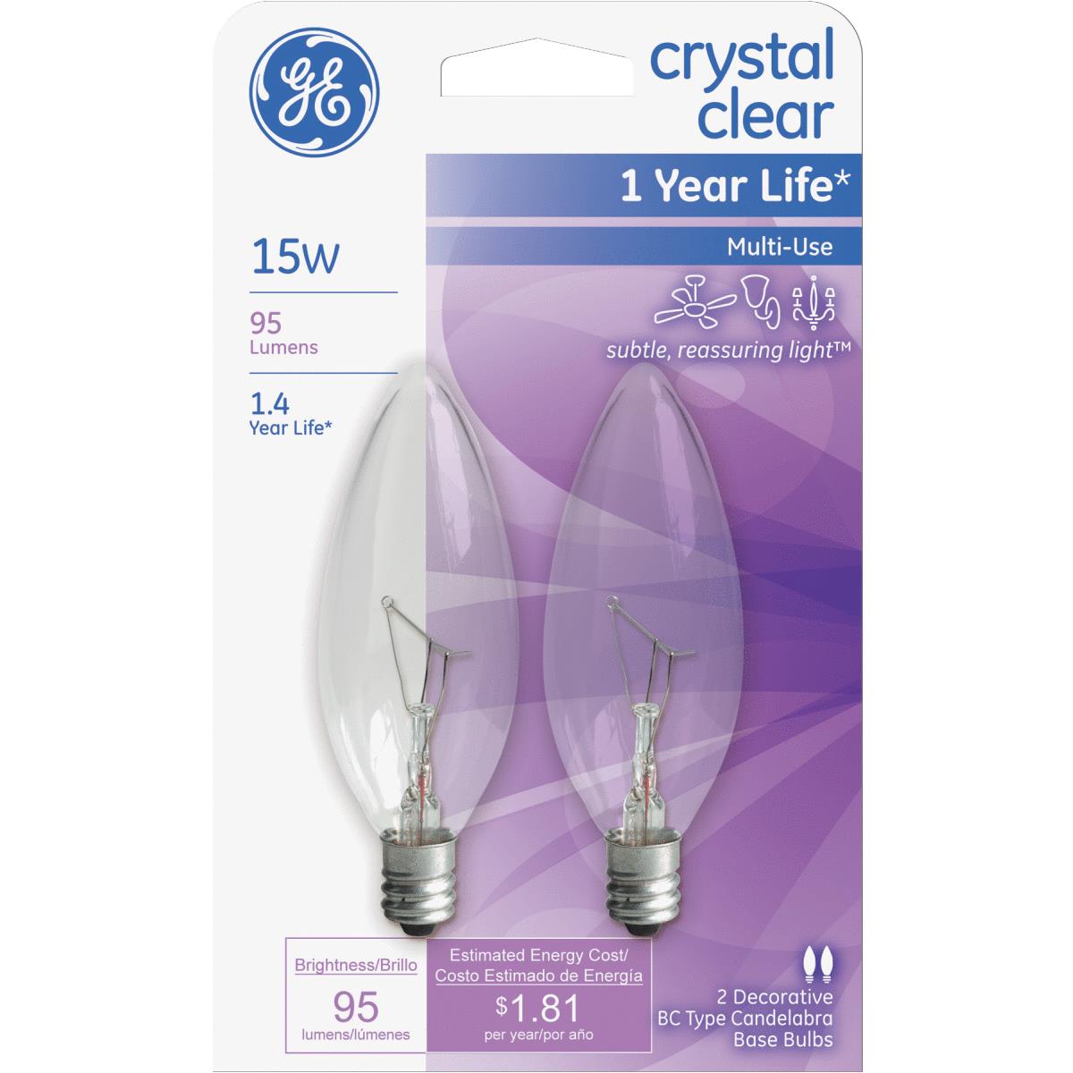15W CLR CAND FAN BULB Image 1