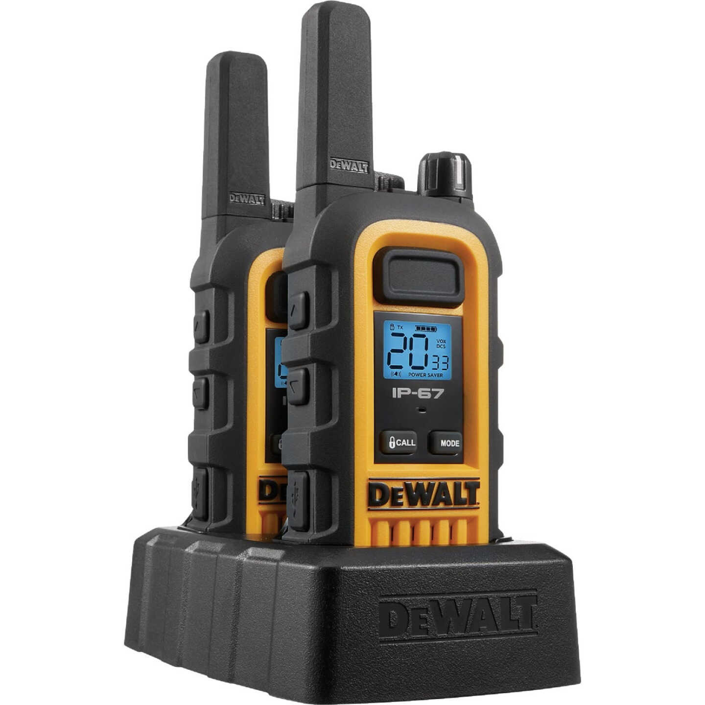 DEWALT 22-Channel 1W Heavy-Duty Jobsite FRS Walkie Talkie Image 1