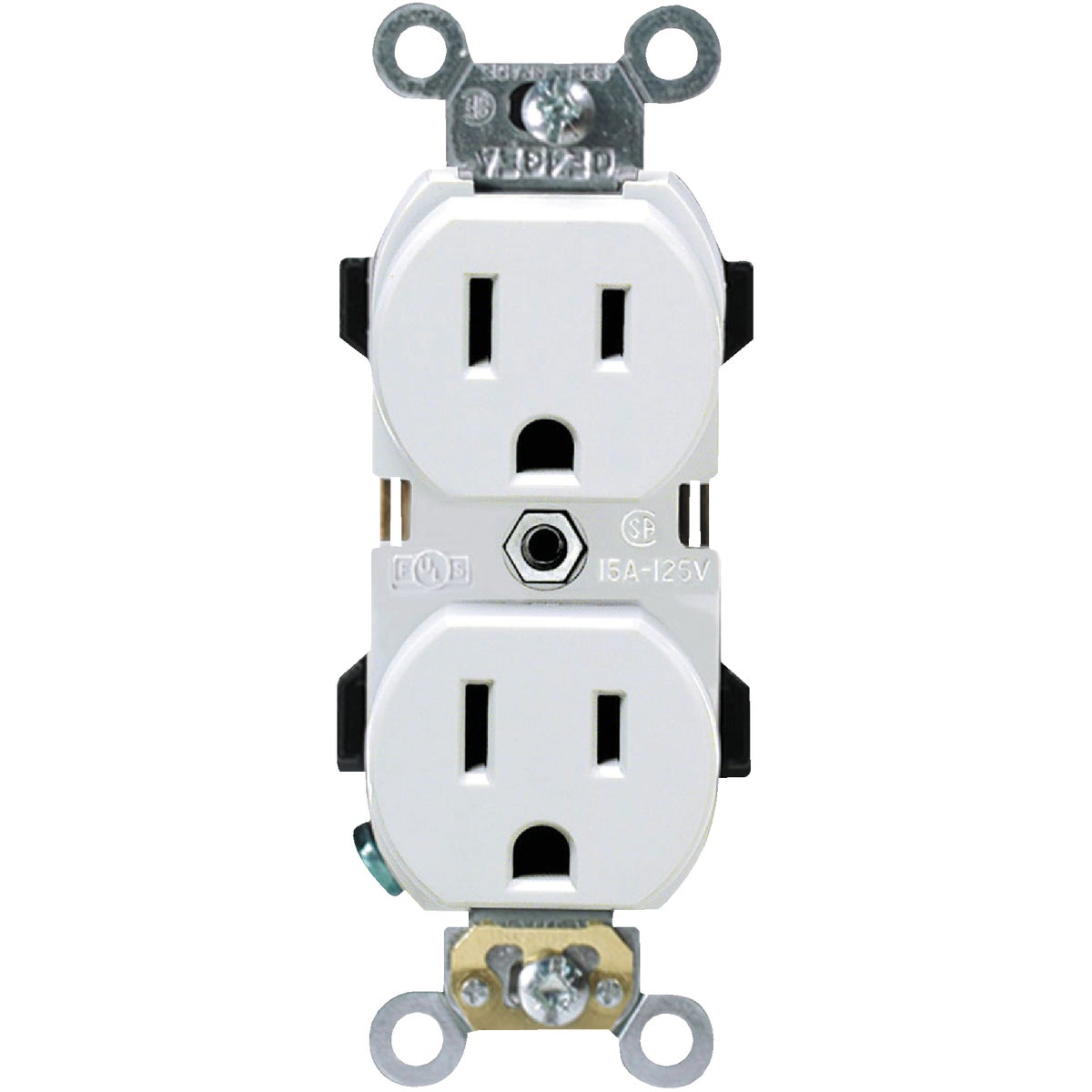 Leviton 15A White Industrial Grade 5-15R Duplex Outlet Image 2
