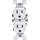 Leviton 15A White Shallow Grounded 5-15R Duplex Outlet Image 2