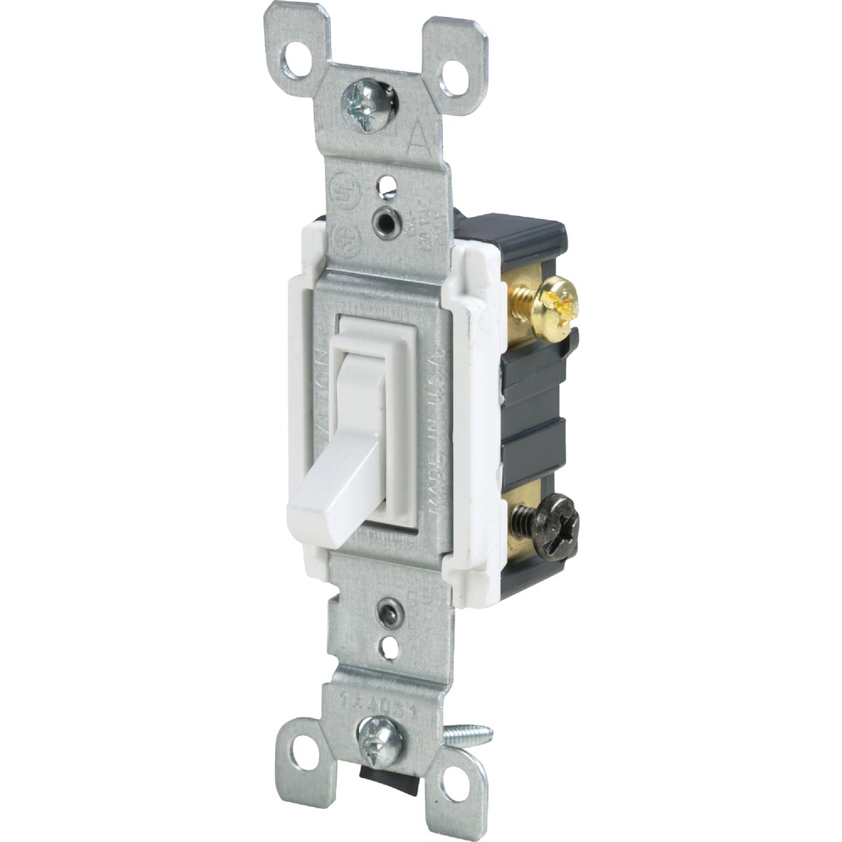 Leviton Quiet Grounded Toggle White 15A 3-Way Switch Image 3