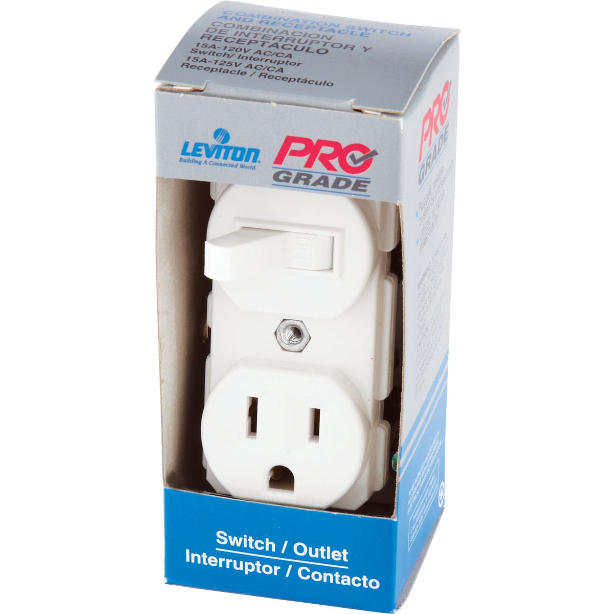 Leviton White 15A Heavy-Duty Switch & Outlet Image 3