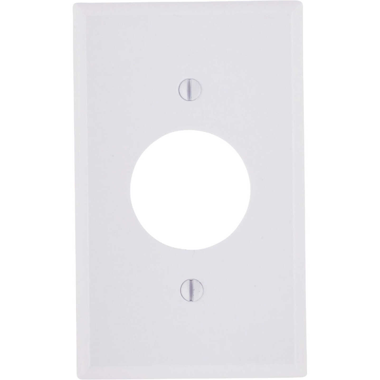 Leviton 1-Gang Smooth Plastic Single Outlet Wall Plate, White Image 1