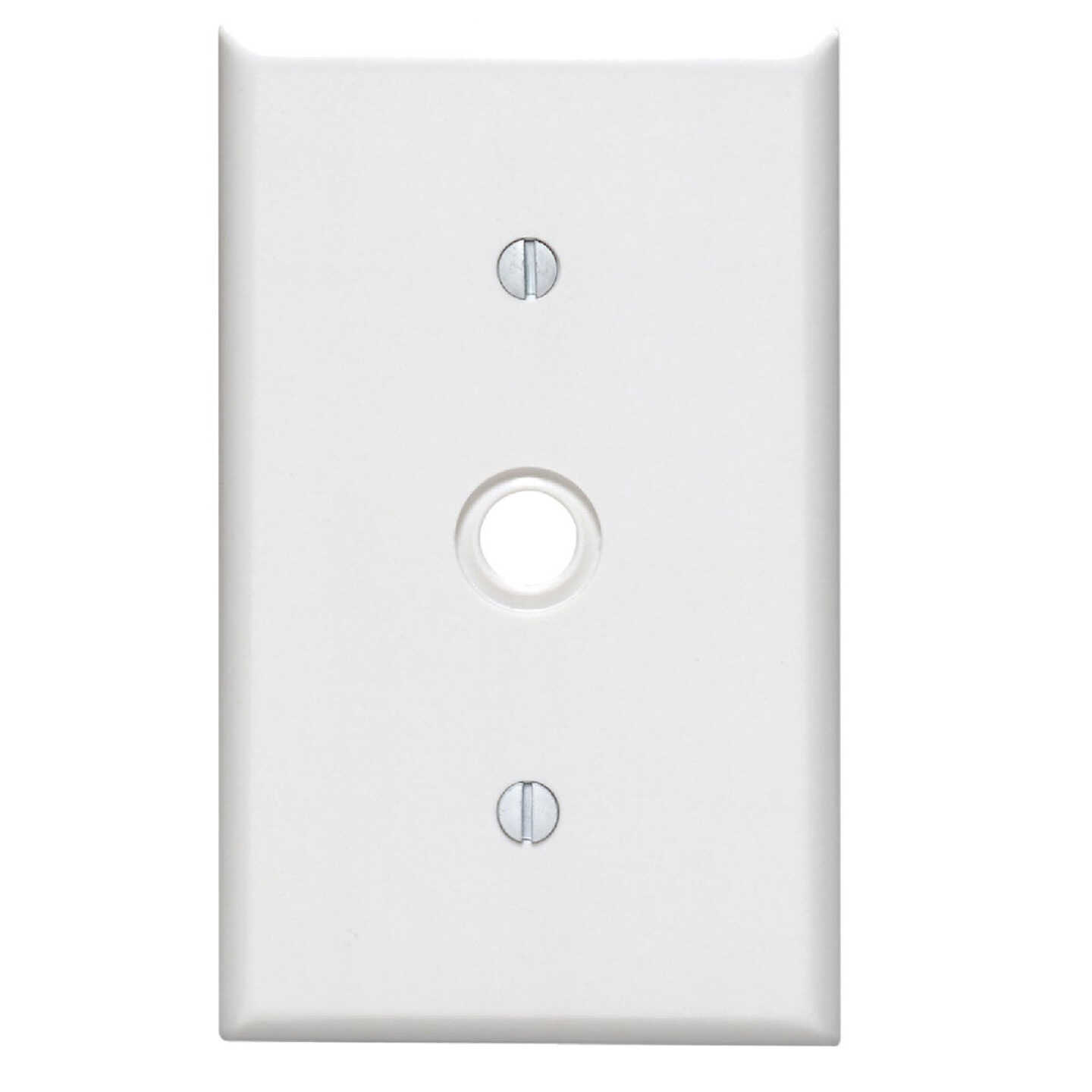 Leviton 1-Gang Thermoset Plastic White Telephone/Cable Wall Plate with 0.406 In. to 0.625 In. Hole Image 1