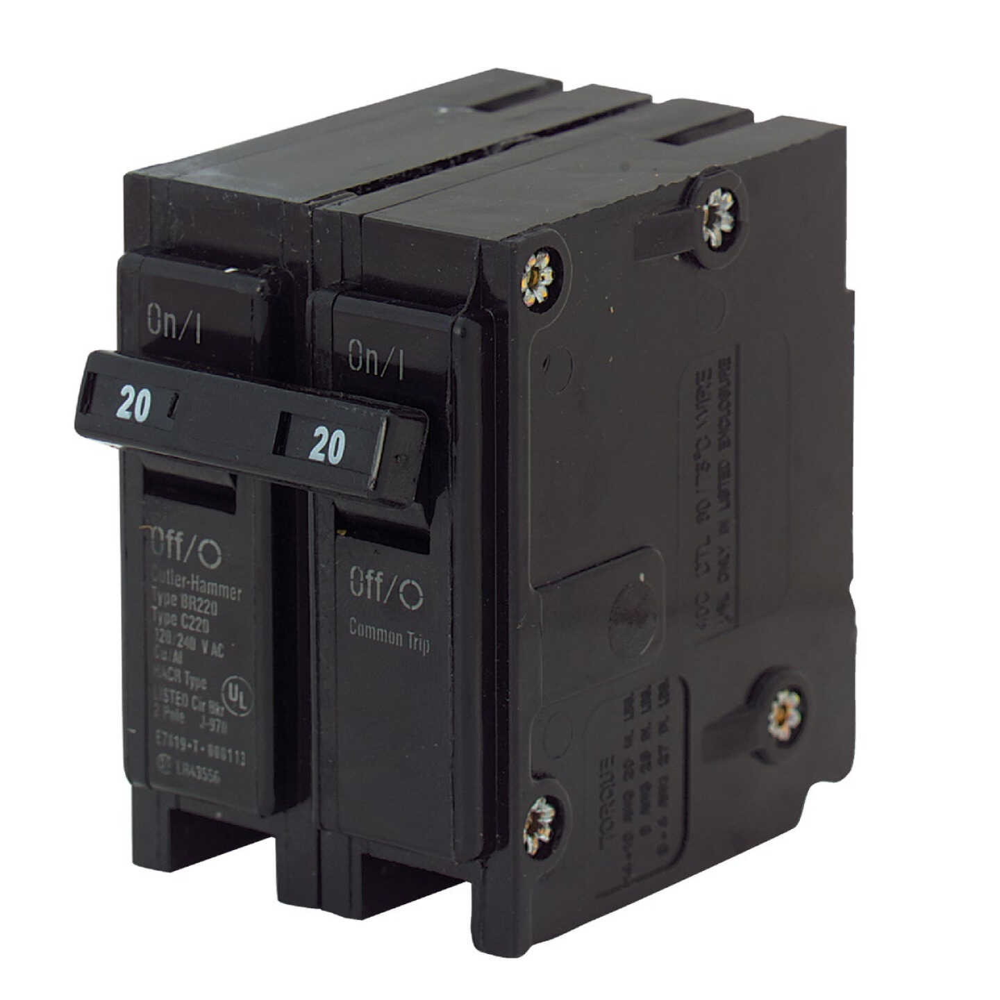 Eaton BR 20A Double-Pole Standard Trip Circuit Breaker Image 1