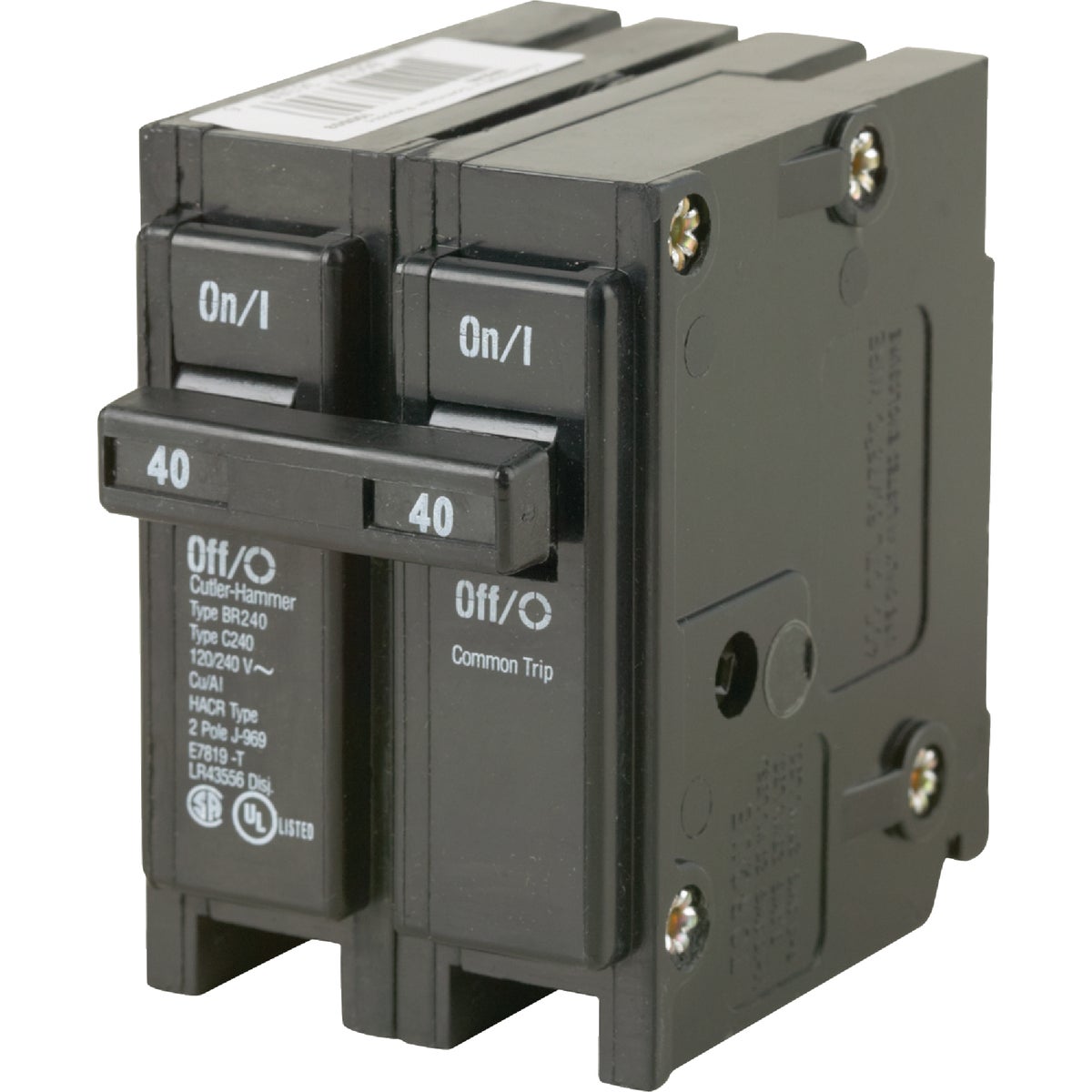 Eaton BR 40A Double-Pole Standard Trip Circuit Breaker Image 1